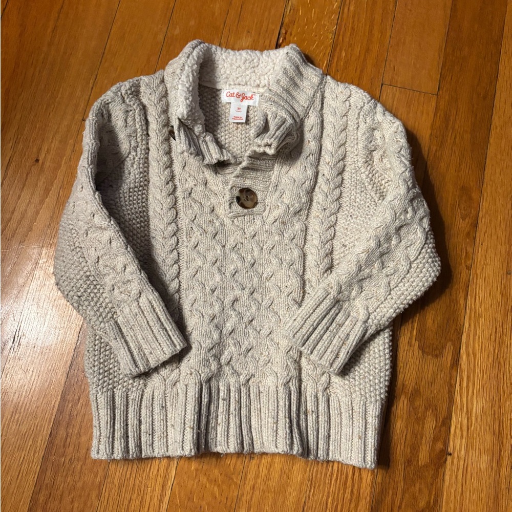 Cat & Jack Cream Knit Sweater